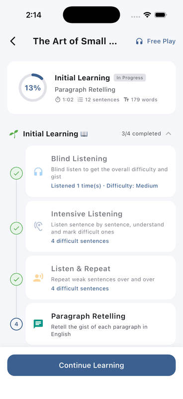 Echo Loop learning flow overview
